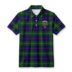 MacThomas Modern Tartan Crest Birdseye Mesh Polo Shirt