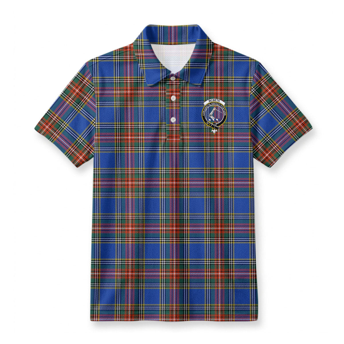 McBeth Ancient Tartan Crest Birdseye Mesh Polo Shirt