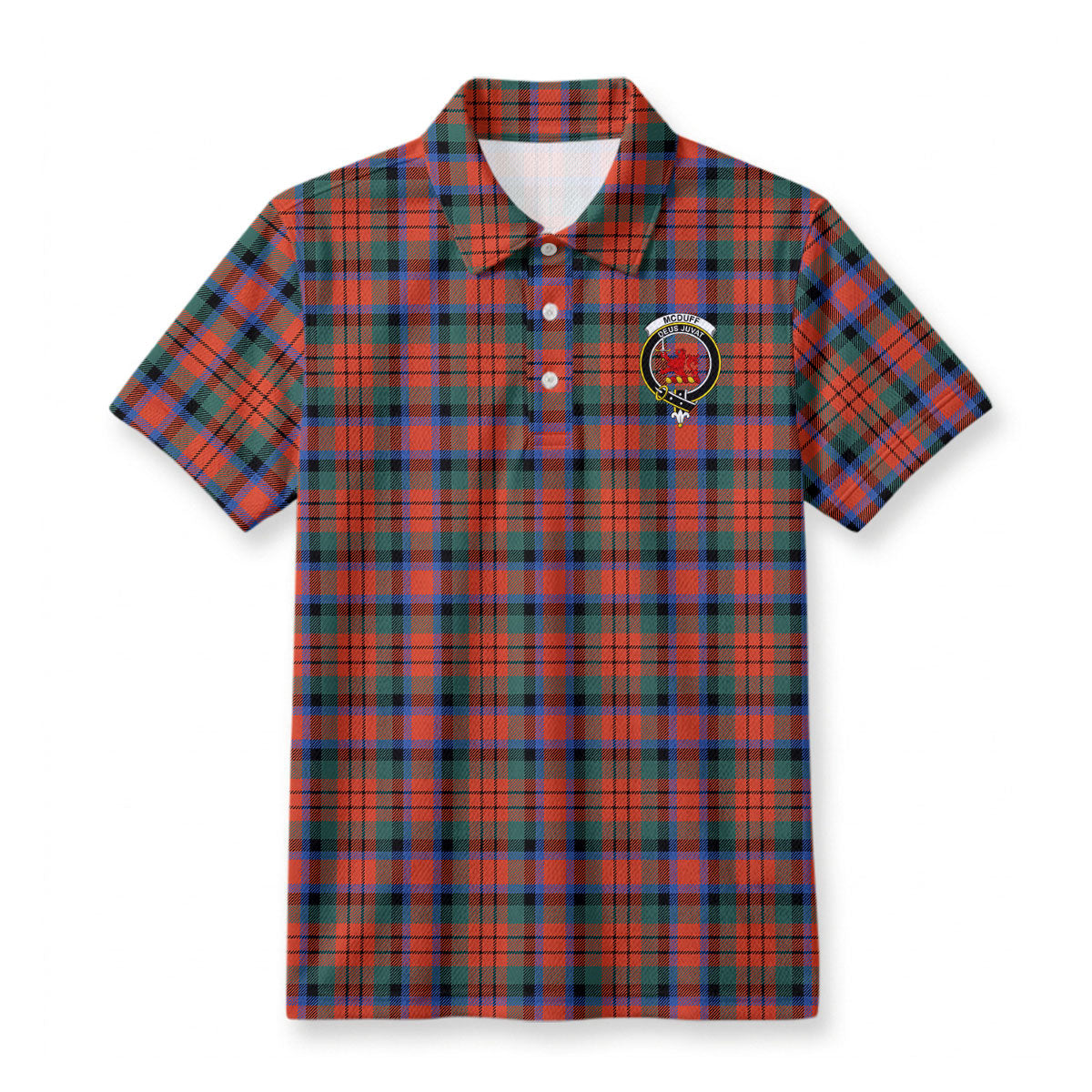 McDuff Ancient Tartan Crest Birdseye Mesh Polo Shirt