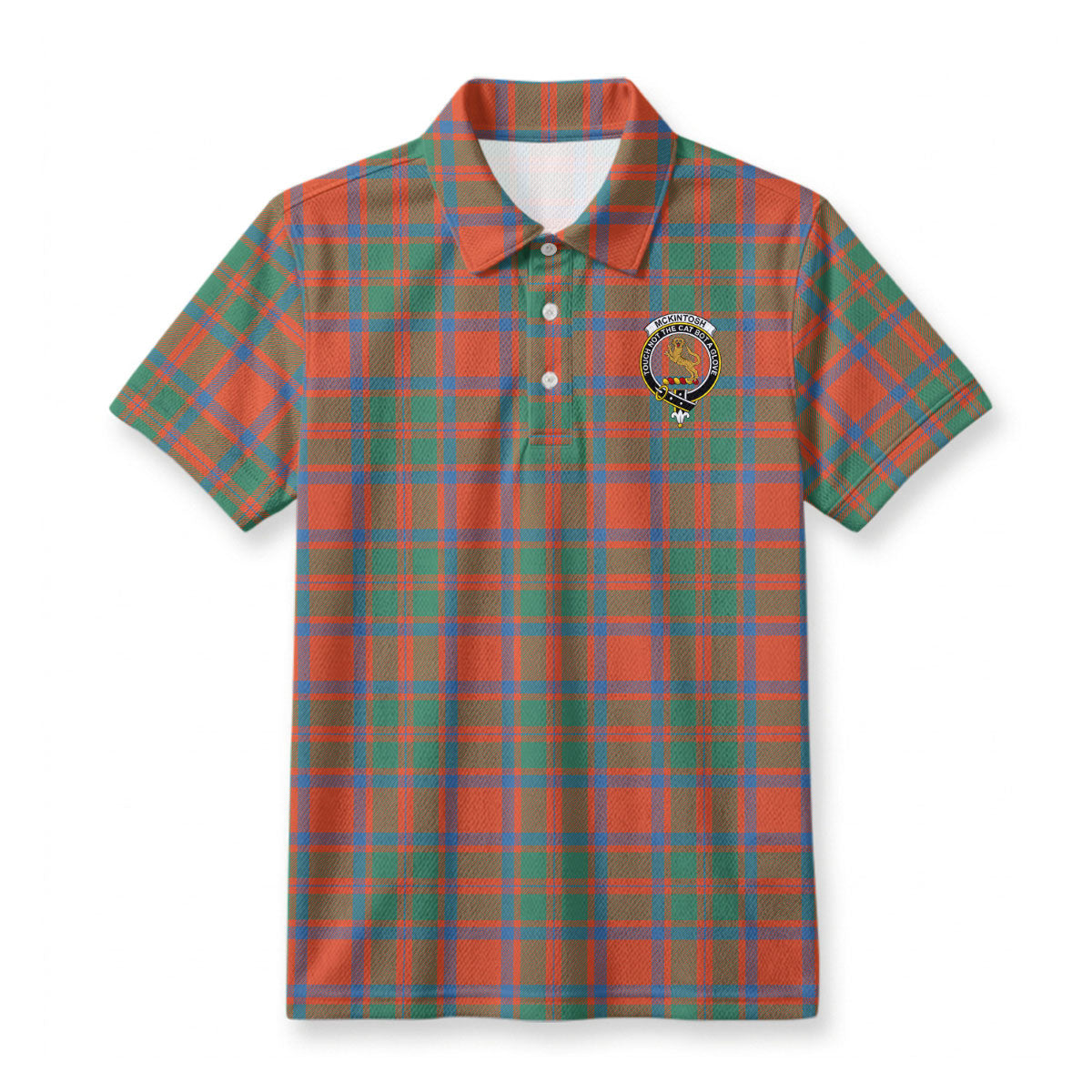 McKintosh Ancient Tartan Crest Birdseye Mesh Polo Shirt