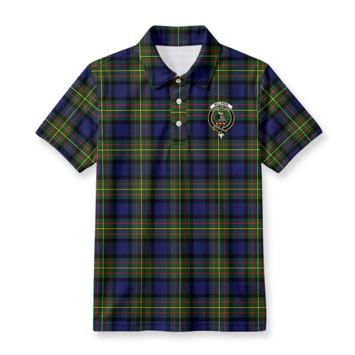 McLaren Modern Tartan Crest Birdseye Mesh Polo Shirt