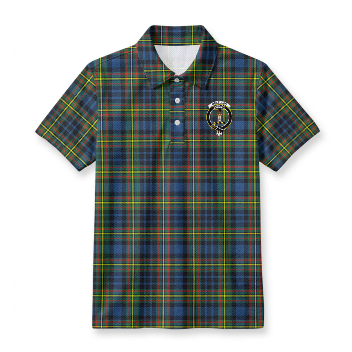 McLellan Ancient Tartan Crest Birdseye Mesh Polo Shirt