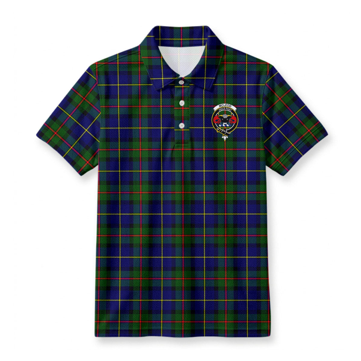 McLeod of Harris Modern Tartan Crest Birdseye Mesh Polo Shirt