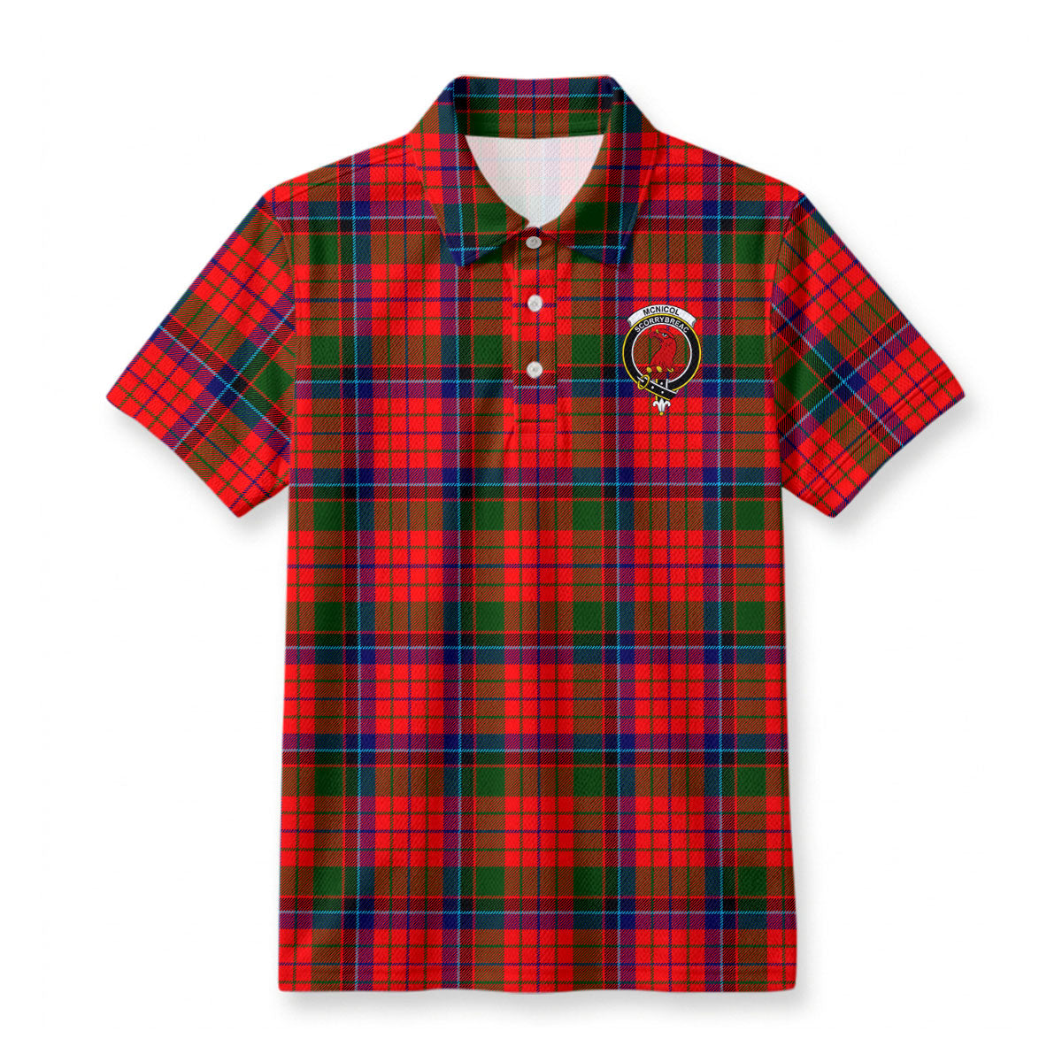 McNicol (of Scorrybreac) Tartan Crest Birdseye Mesh Polo Shirt