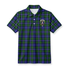 Robertson Hunting Modern Tartan Crest Birdseye Mesh Polo Shirt