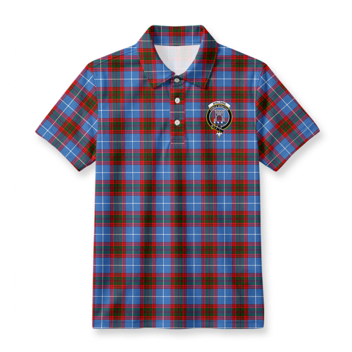 Spalding Tartan Crest Birdseye Mesh Polo Shirt