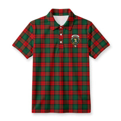 Stewart Atholl Modern Tartan Crest Birdseye Mesh Polo Shirt