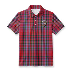 Straiton Tartan Crest Birdseye Mesh Polo Shirt