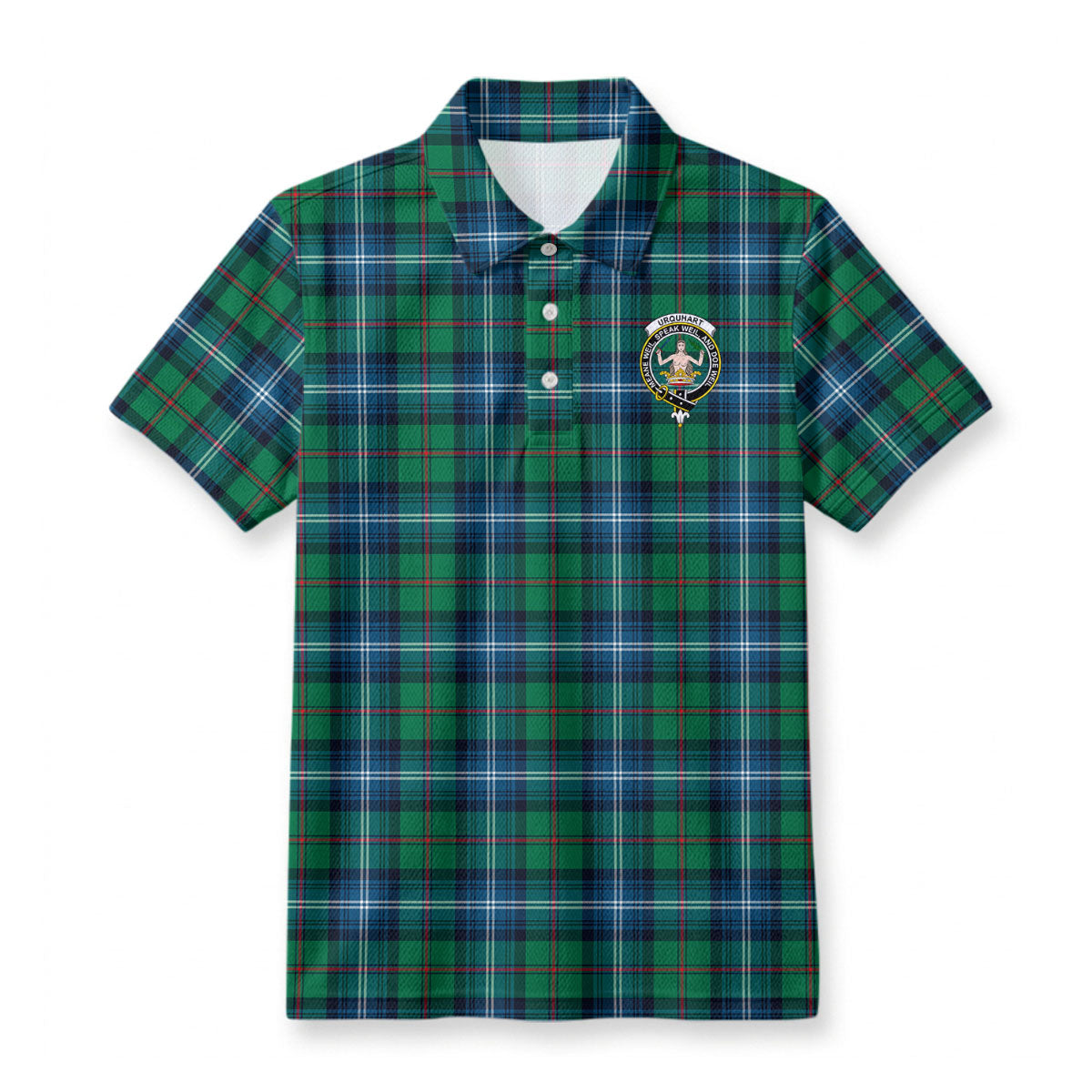 Urquhart Ancient Tartan Crest Birdseye Mesh Polo Shirt