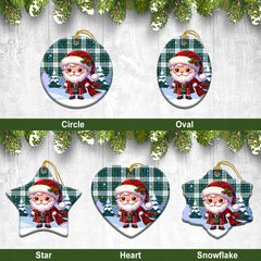 Campbell Dress Tartan Christmas Ceramic Ornament - Santa Claus In Kilt Style