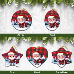 Drummond Modern Tartan Christmas Ceramic Ornament - Santa Claus In Kilt Style