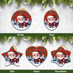 Drummond of Perth Tartan Christmas Ceramic Ornament - Santa Claus In Kilt Style