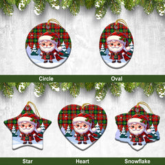 Fullarton Tartan Christmas Ceramic Ornament - Santa Claus In Kilt Style