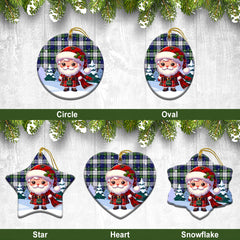 Gordon Dress Modern Tartan Christmas Ceramic Ornament - Santa Claus In Kilt Style