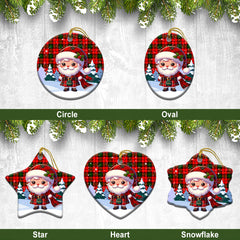 Kerr Modern Tartan Christmas Ceramic Ornament - Santa Claus In Kilt Style