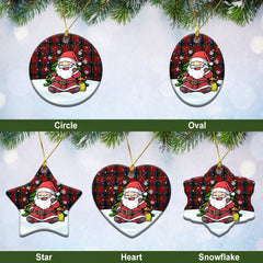 Leith Tartan Christmas Ceramic Ornament - Scottish Santa Style