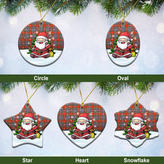 MacFarlane Ancient Tartan Christmas Ceramic Ornament - Scottish Santa Style