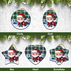 MacKenzie Dress Modern Tartan Christmas Ceramic Ornament - Santa Claus In Kilt Style