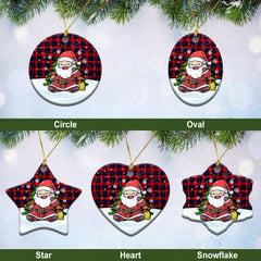 MacLachlan Modern Tartan Christmas Ceramic Ornament - Scottish Santa Style