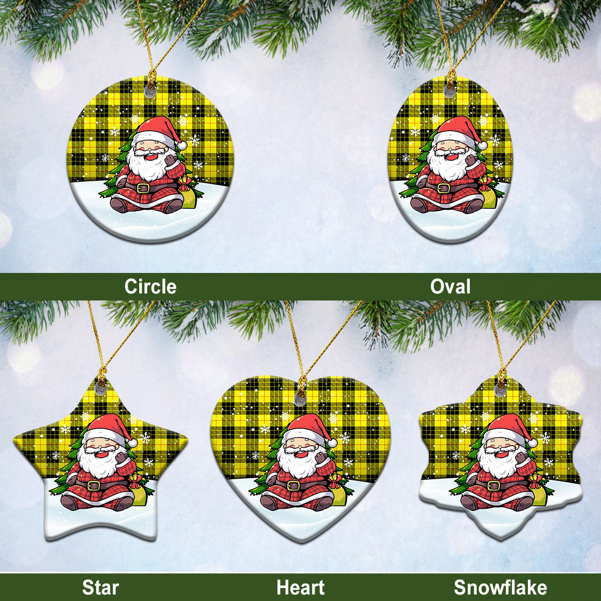 MacLeod of Lewis Modern Tartan Christmas Ceramic Ornament - Scottish Santa Style