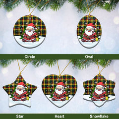 MacMillan Old Modern Tartan Christmas Ceramic Ornament - Scottish Santa Style