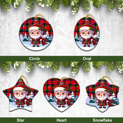 MacNaughten Tartan Christmas Ceramic Ornament - Santa Claus In Kilt Style