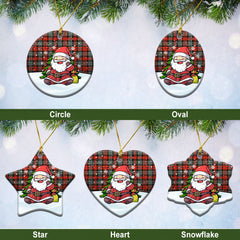 McLachlan Weathered Tartan Christmas Ceramic Ornament - Scottish Santa Style