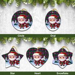 McLennan Modern Tartan Christmas Ceramic Ornament - Santa Claus In Kilt Style