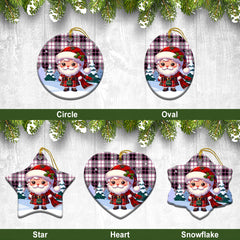 McPherson Hunting Modern Tartan Christmas Ceramic Ornament - Santa Claus In Kilt Style