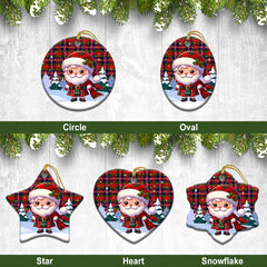 McPherson Modern Tartan Christmas Ceramic Ornament - Santa Claus In Kilt Style