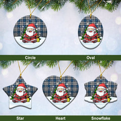 Napier Modern Tartan Christmas Ceramic Ornament - Scottish Santa Style