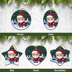 Newlands Tartan Christmas Ceramic Ornament - Santa Claus In Kilt Style