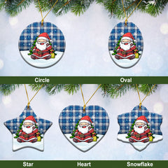 Roberton Tartan Christmas Ceramic Ornament - Scottish Santa Style