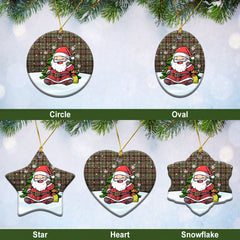 Scott Green Weathered Tartan Christmas Ceramic Ornament - Scottish Santa Style