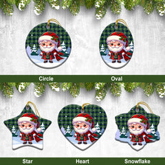 Spottiswood Tartan Christmas Ceramic Ornament - Santa Claus In Kilt Style