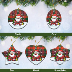 Stewart of Appin Ancient Tartan Christmas Ceramic Ornament - Scottish Santa Style