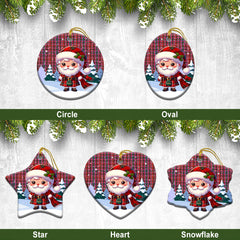 Straiton Tartan Christmas Ceramic Ornament - Santa Claus In Kilt Style