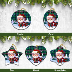 Urquhart Broad Red Ancient Tartan Christmas Ceramic Ornament - Santa Claus In Kilt Style