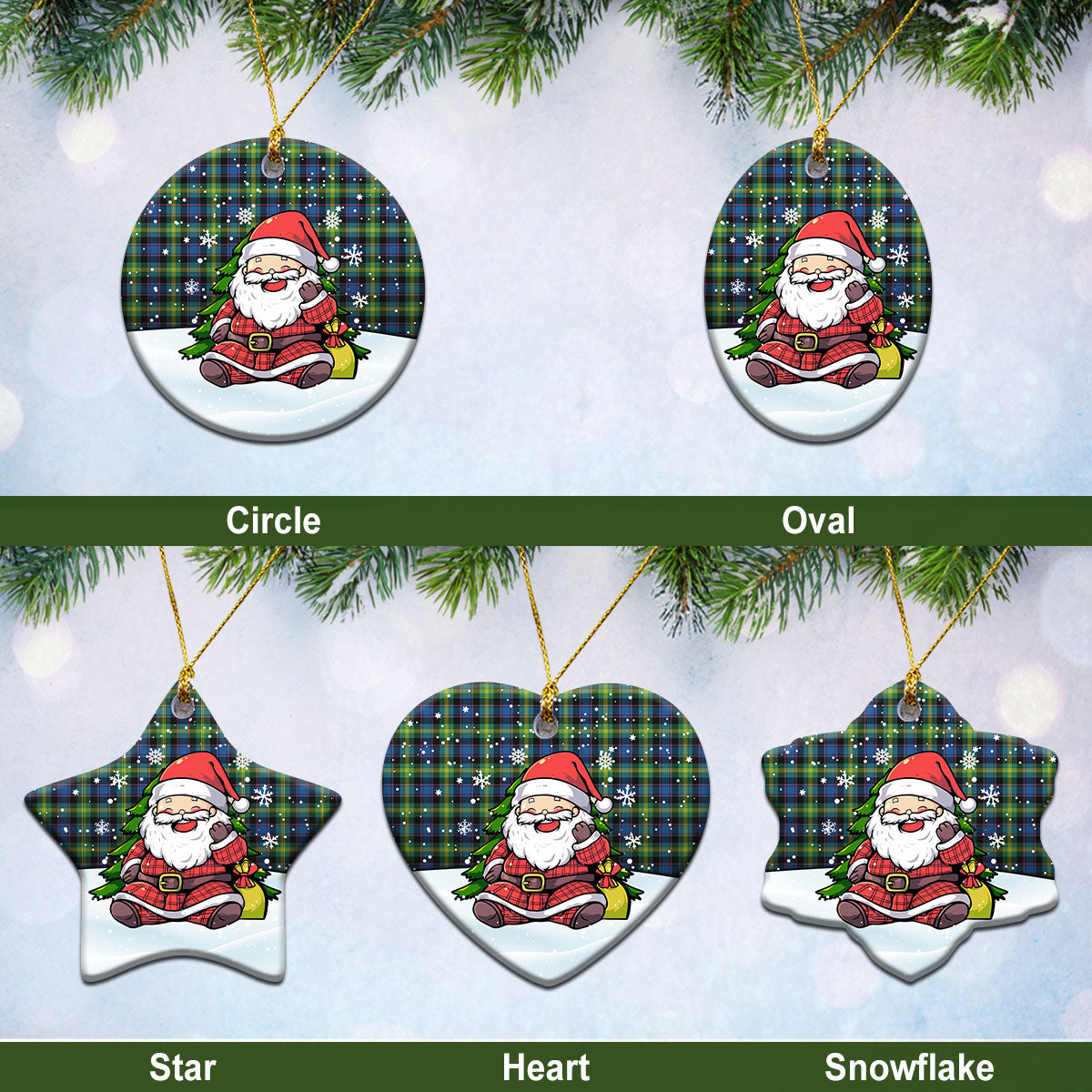 Watson Ancient Tartan Christmas Ceramic Ornament - Scottish Santa Style