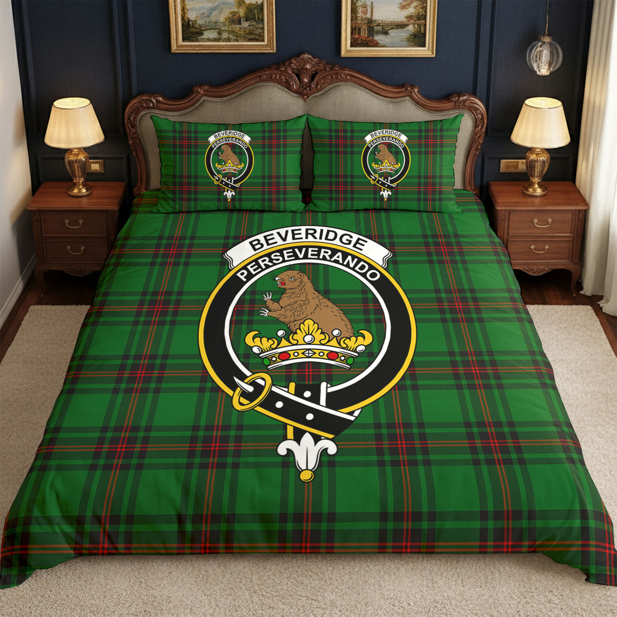 Beveridge Tartan Crest Bedding Set
