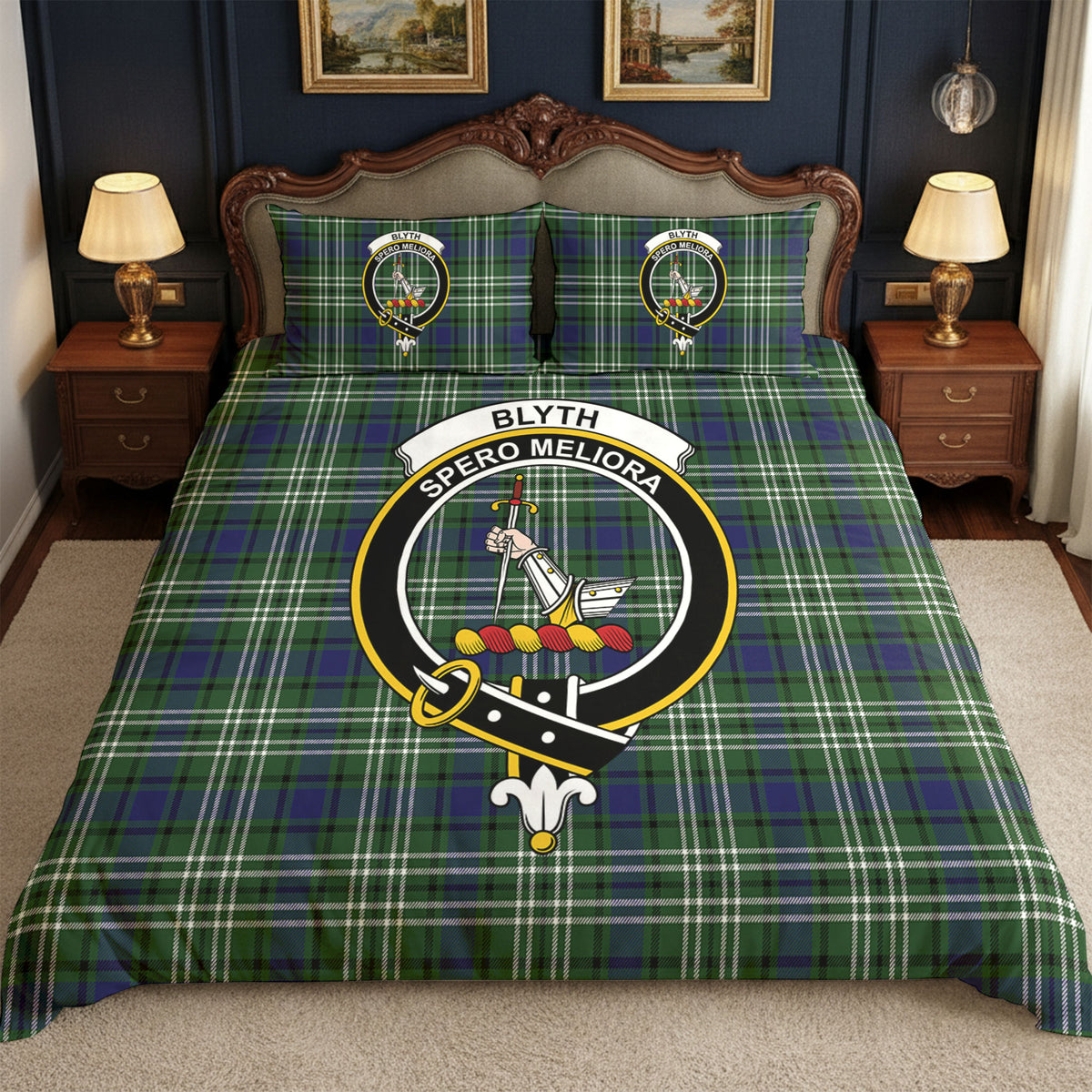 Blyth Tartan Crest Bedding Set