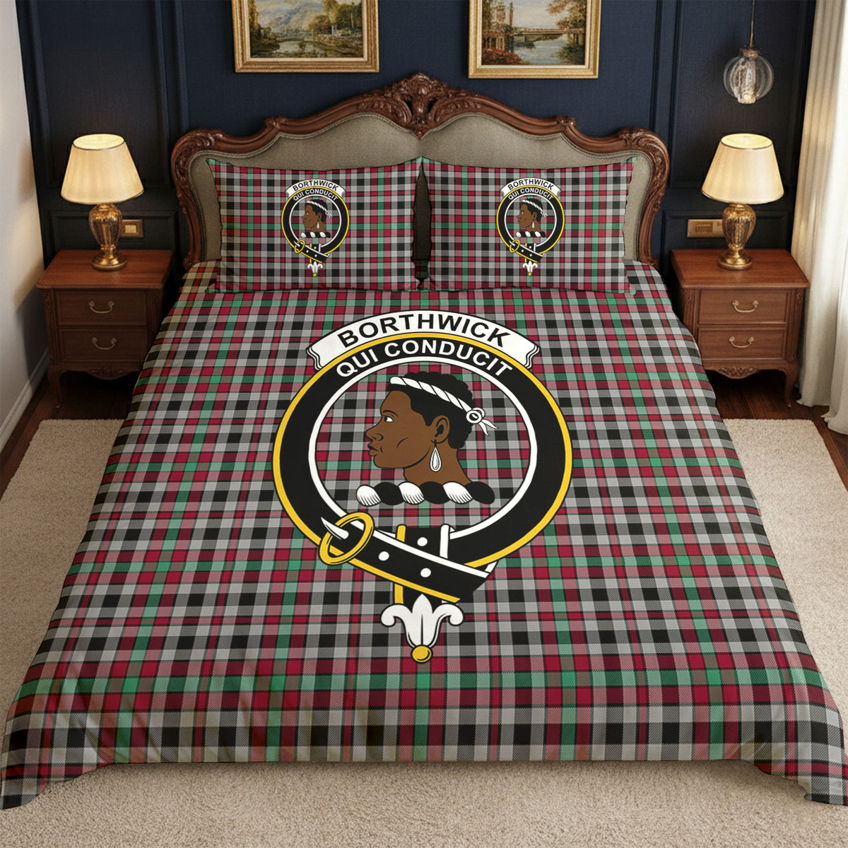 Borthwick Ancient Tartan Crest Bedding Set