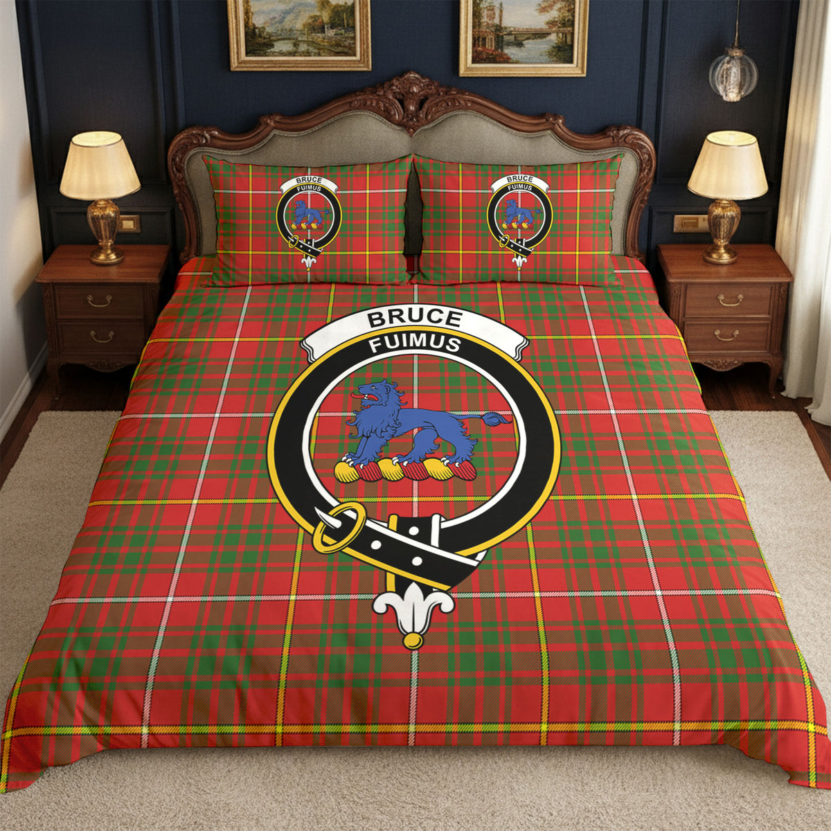 Bruce Modern Tartan Crest Bedding Set