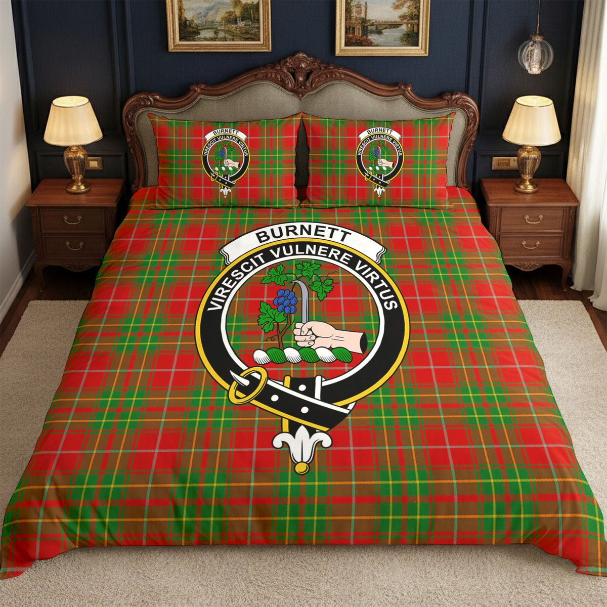 Burnett Ancient Tartan Crest Bedding Set