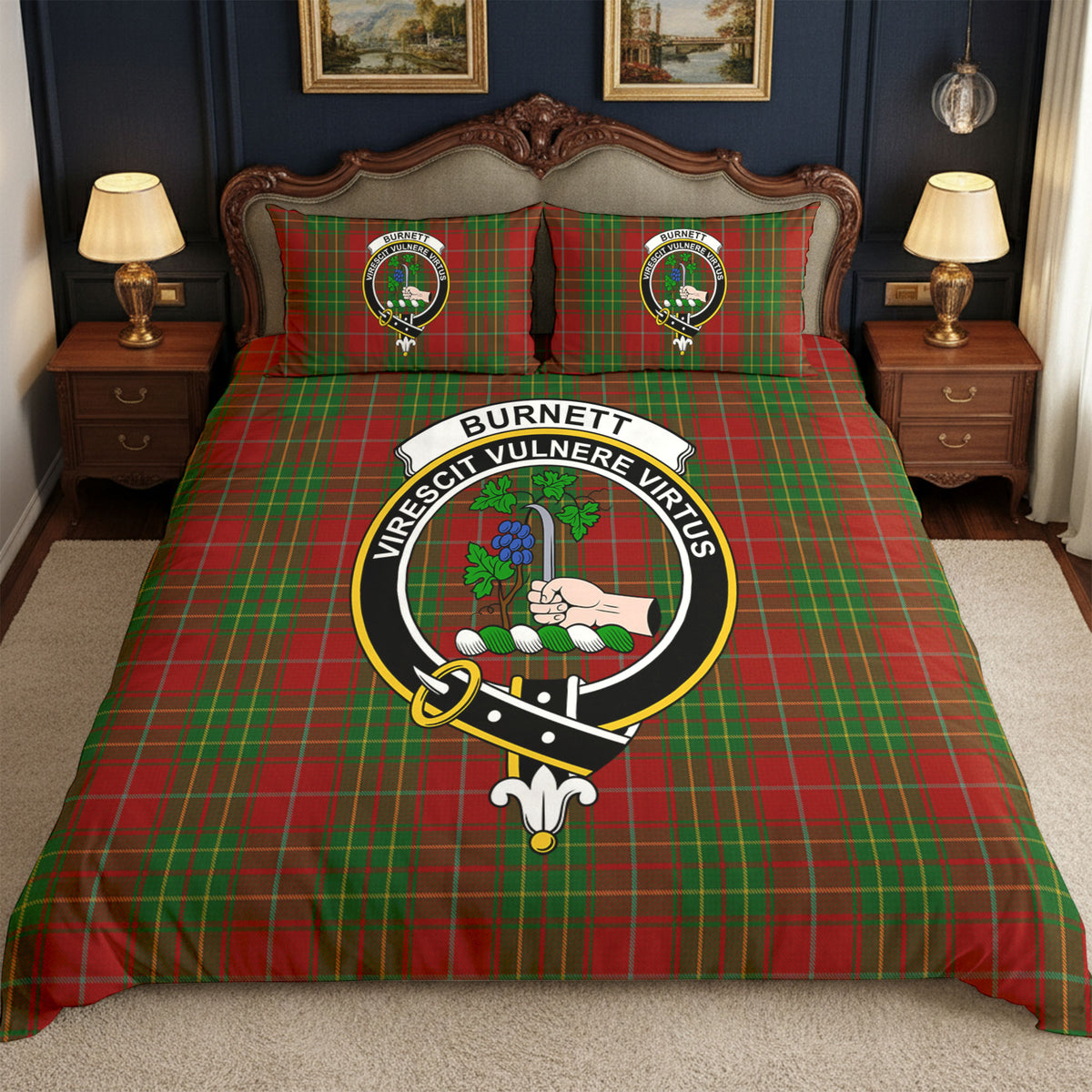 Burnett Tartan Crest Bedding Set