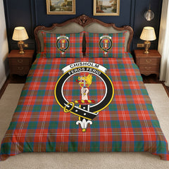 Chisholm Ancient Tartan Crest Bedding Set