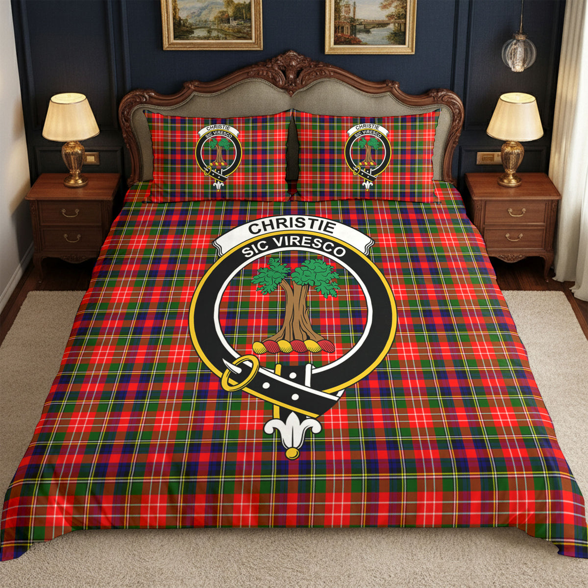 Christie Tartan Crest Bedding Set