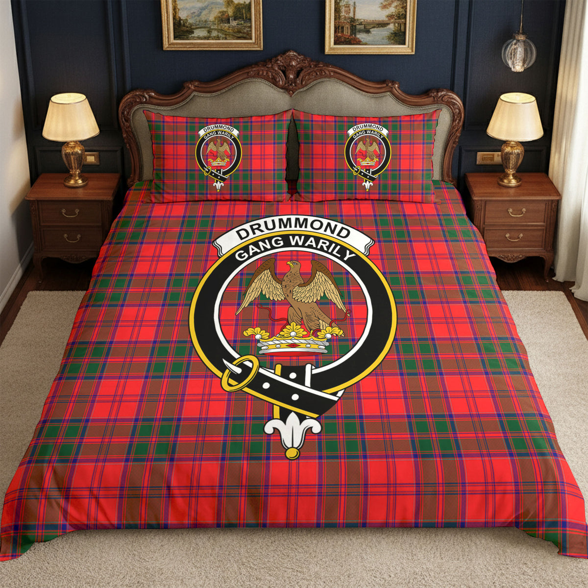 Drummond Modern Tartan Crest Bedding Set