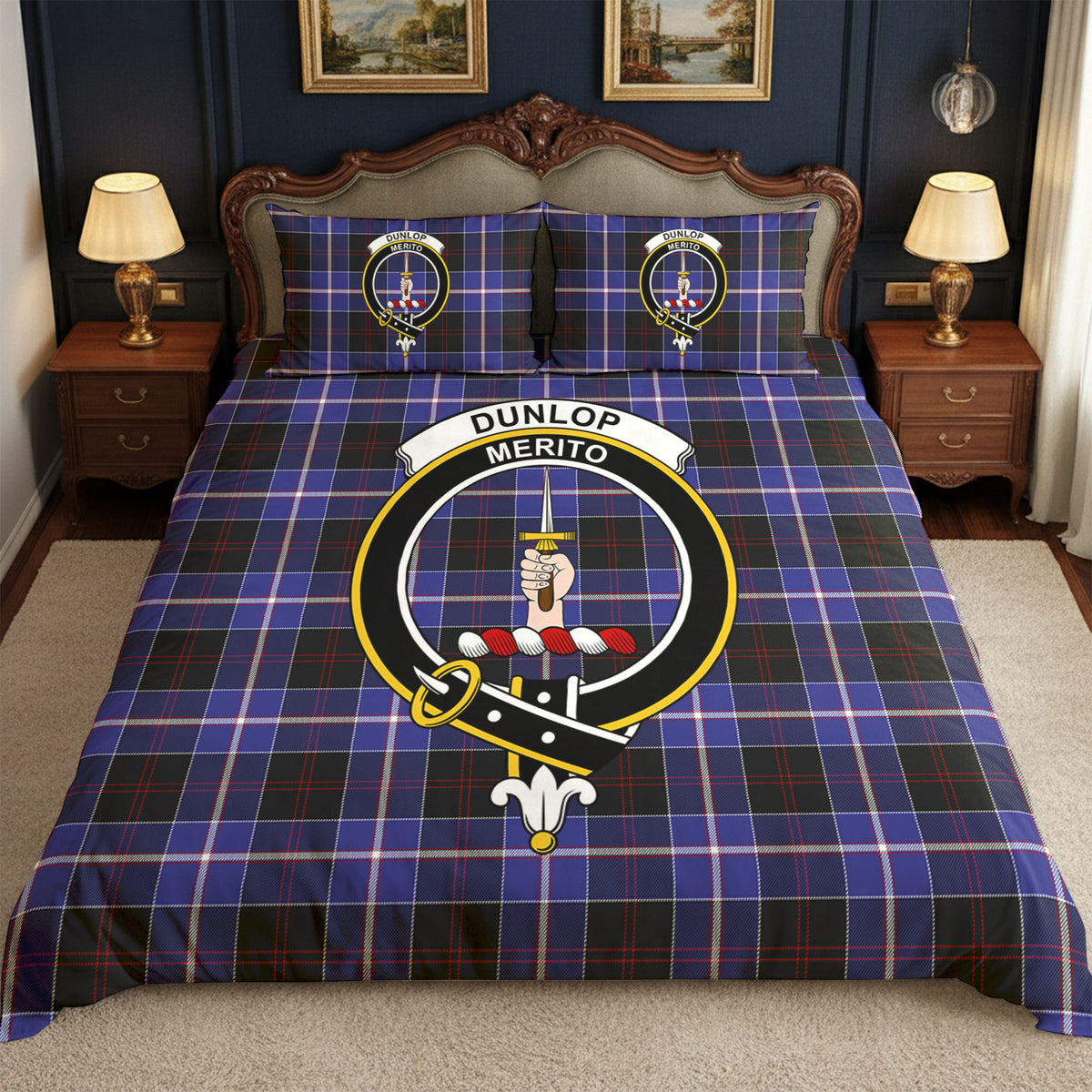 Dunlop Modern Tartan Crest Bedding Set