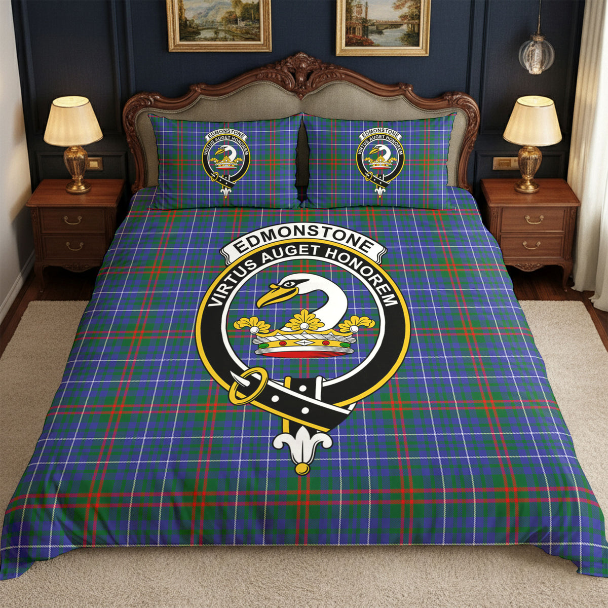 Edmonstone Tartan Crest Bedding Set